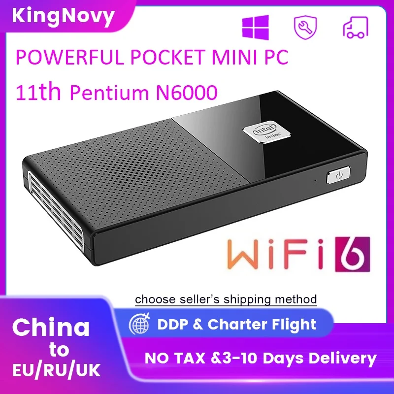 Newest M6 11th Gen Mini Computer Windows 11 Pro Intel N6000 Pocket Mini PC DDR4 2933MHz NVMe 2500M LAN HDMI2.0 WiFi6 BT5.2