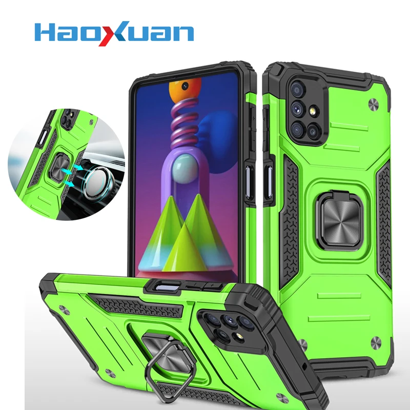 

Shockproof Armor Phone Case For Samsung Galaxy M21 M31 M51 Car Holder with Ring Protection Cover For Samsung Galaxy M30S M31S