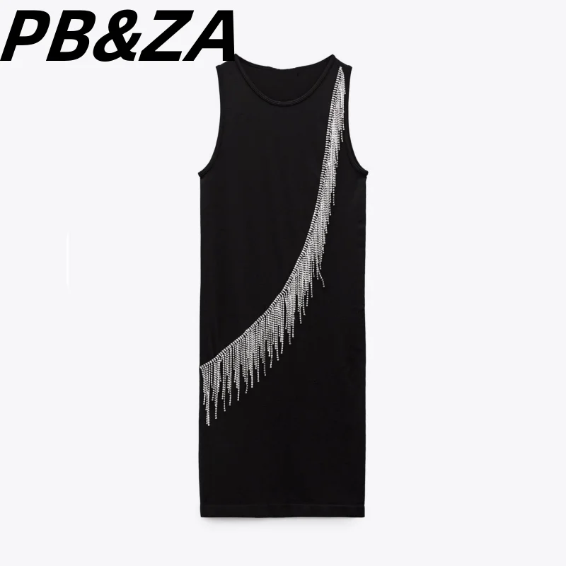 

PB&ZA 2023 New Women's Clothing Sweet Foreign Style Thin Jewelry Decoration Seamless Fabric Dress 01014327
