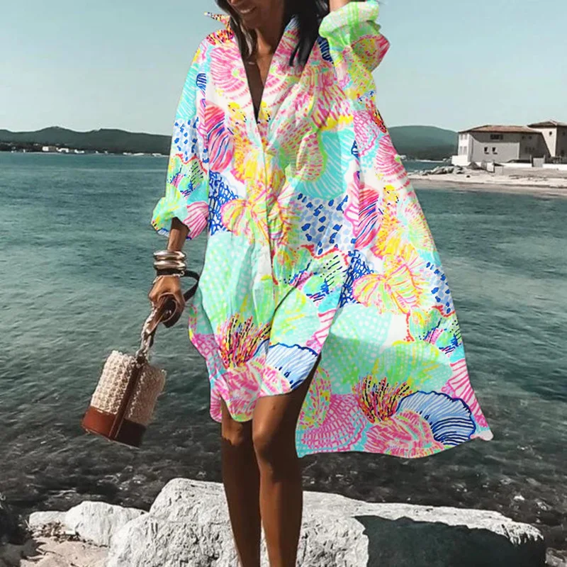 

Beach shirt with 3D print, loose top, breathable, comfortable, novelty of 2023