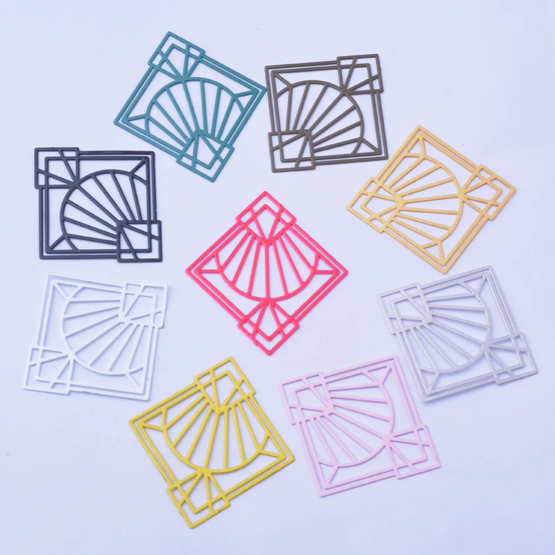 

30pcs/lot AD3283 35*32mm Brass Square Charms Connector Pendant Jewelry Earring Findings