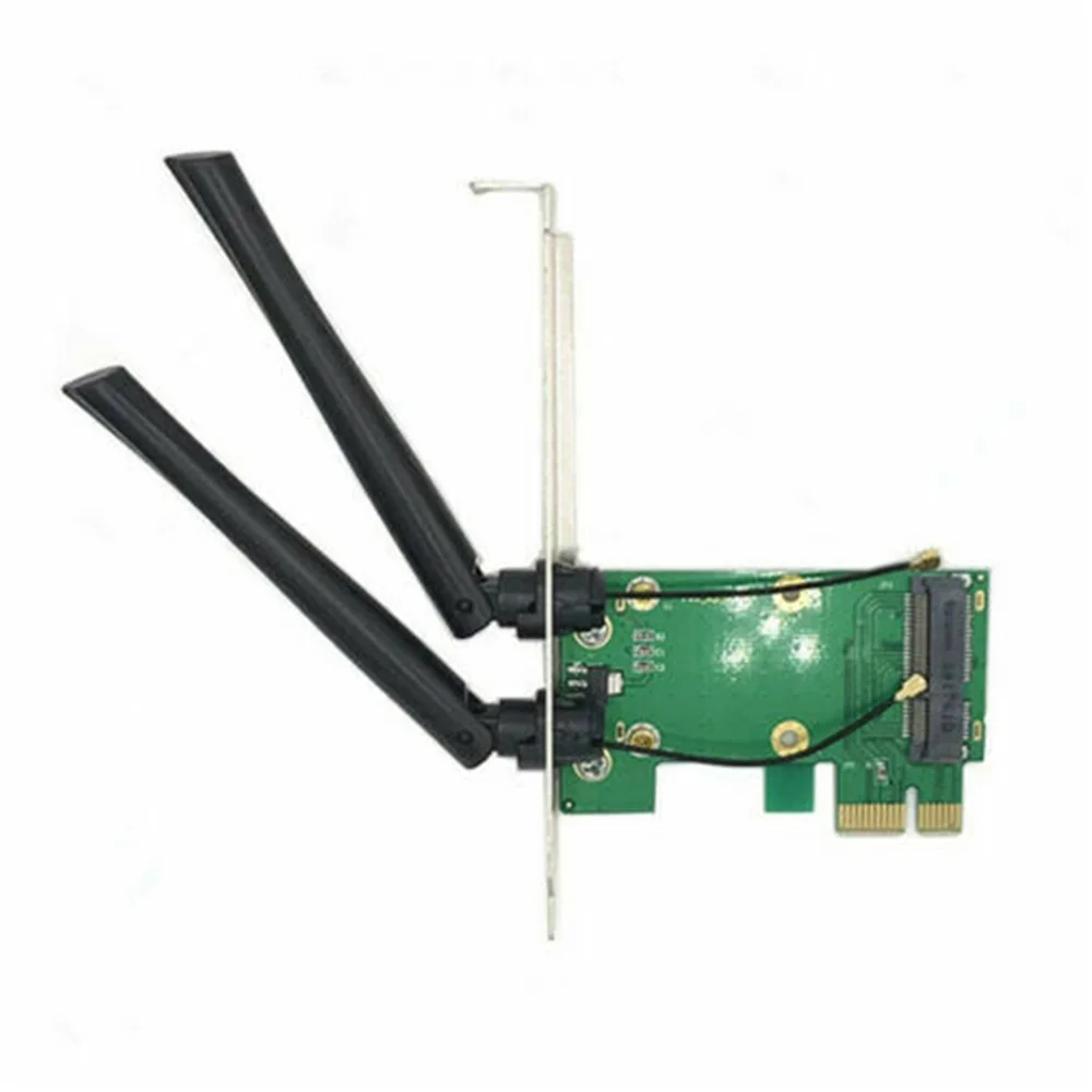 Фото Беспроводная карта адаптера WiFi Mini PCI-E Express на PCI-E с 2 внешними антеннами для ПК №2