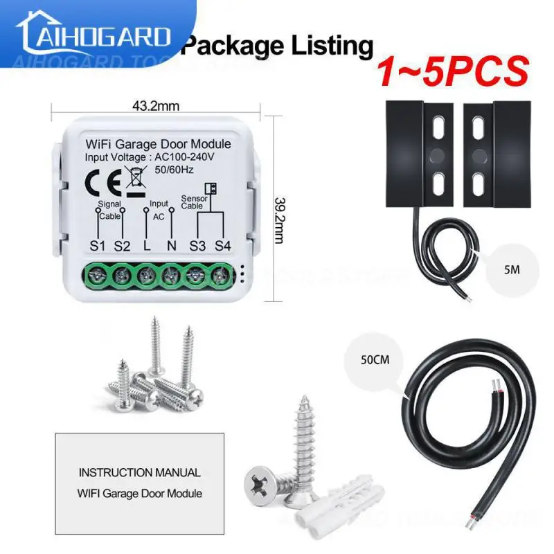 

1~5PCS Tuya Smart WiFi Garage Door Opener Controller with APP Voice Control Functions Works with Yandex Alice Alexa Google Home