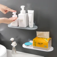 bathroom shelf organizer toilet adhesive shampoo shower shelf plastic kitchen wall mounted storage rack home storage accessories