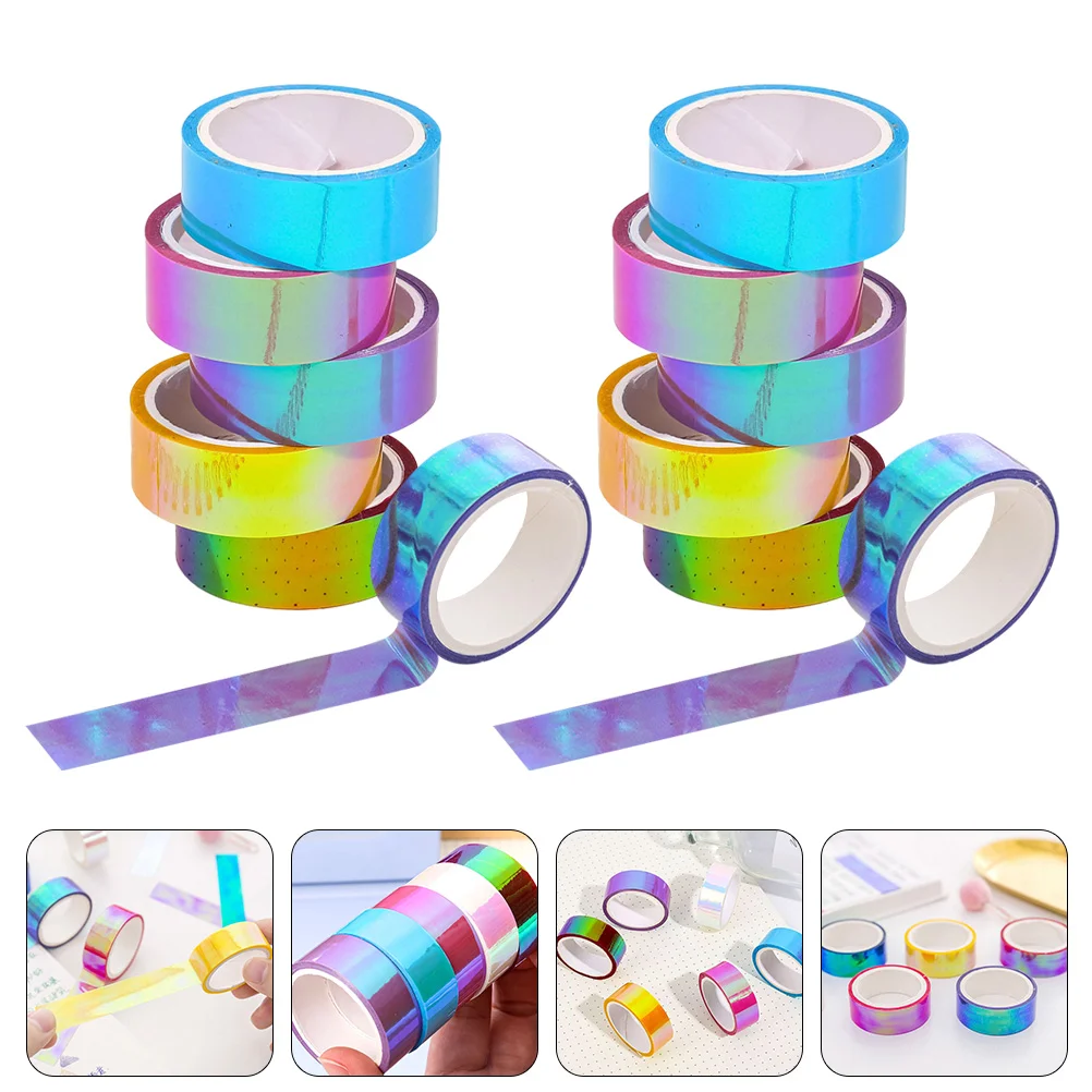 

12 Rolls of DIY Art Crafts Multi-purpose Tapes Decorative Tapes Self-adhesive Tapes for Hand Account Wrapping