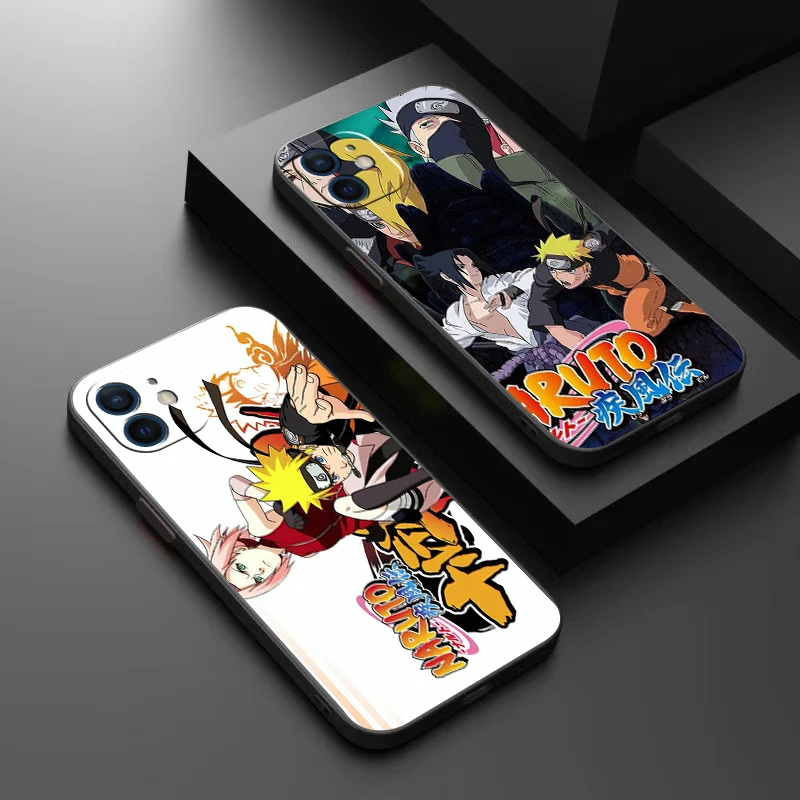 

Japanese NARUTO Anime Phone Case For Funda iPhone 13 12 11 Pro Max 13 12 Mini X XR XS Max 6 6s 7 8 Plus Back Coque