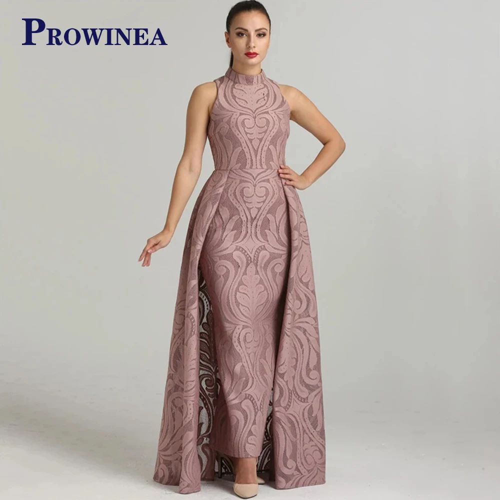 

PROWINEA Mermaid High Collar Formal Sleeveless Sexy Evening Dresses Gowns For Women Party Vestidos Robes De Soirée Drop Shipping