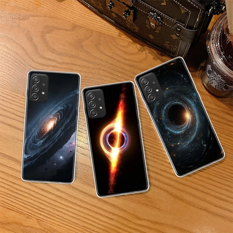 Чехол для телефона Cosmic Starry Sky с черным отверстием Galaxy Note 20 Ultra 10 Lite 9 8 Samsung A15 A25 A35 A55