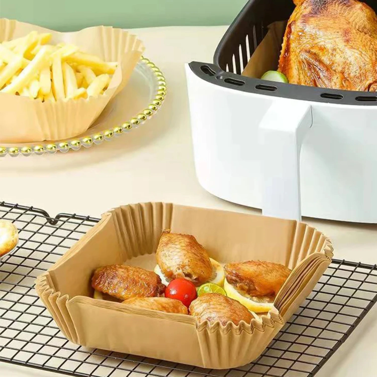 Одноразовые бумажные вкладыши для фритюрницы 100 шт.