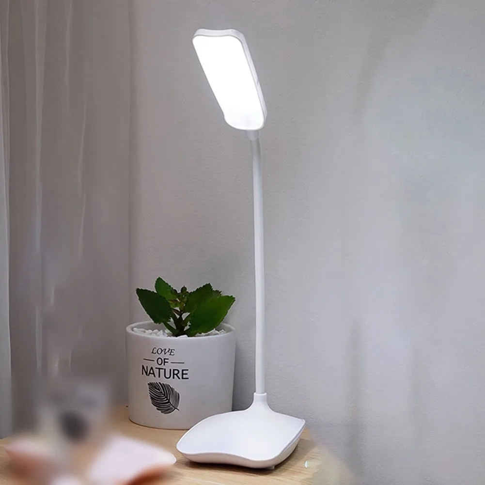 Eye Protection Table Lamp Touch LED Desk Lamp Bedside Study Reading Table Light USB Plug-in White Light 360° Hose Light
