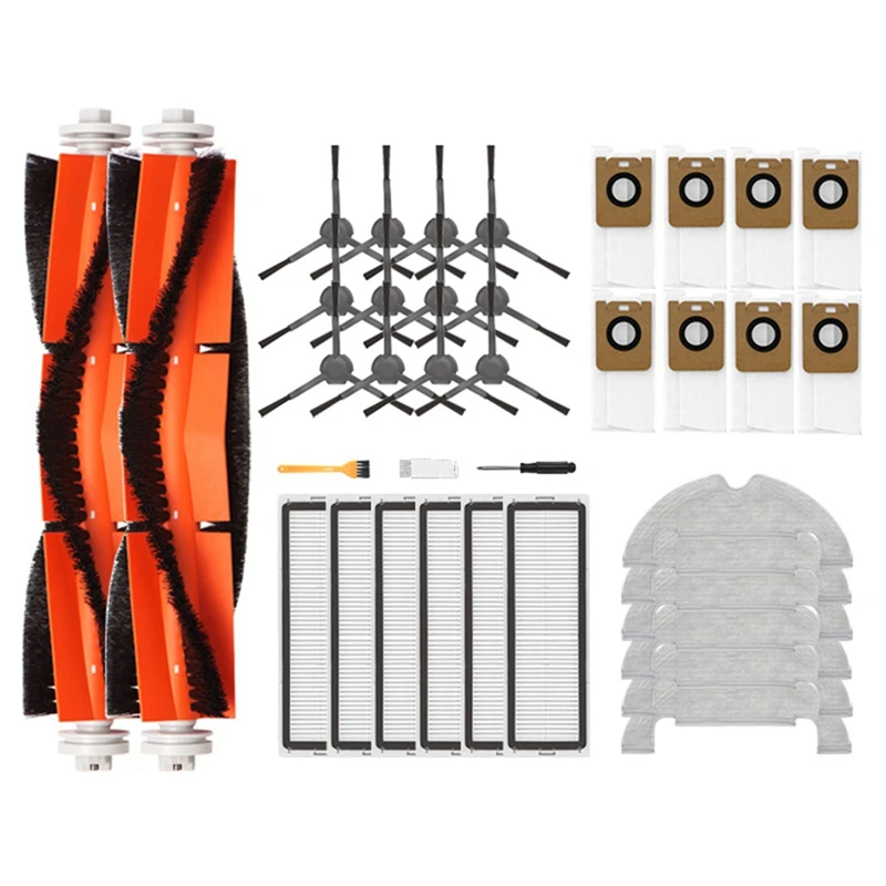 

For Xiaomi Dreame Bot Z10 Pro / L10 PLUS Robot Vacuum Cleaner Replacement Parts Dust Bag HEPA Filter Main Brush Mop Rag