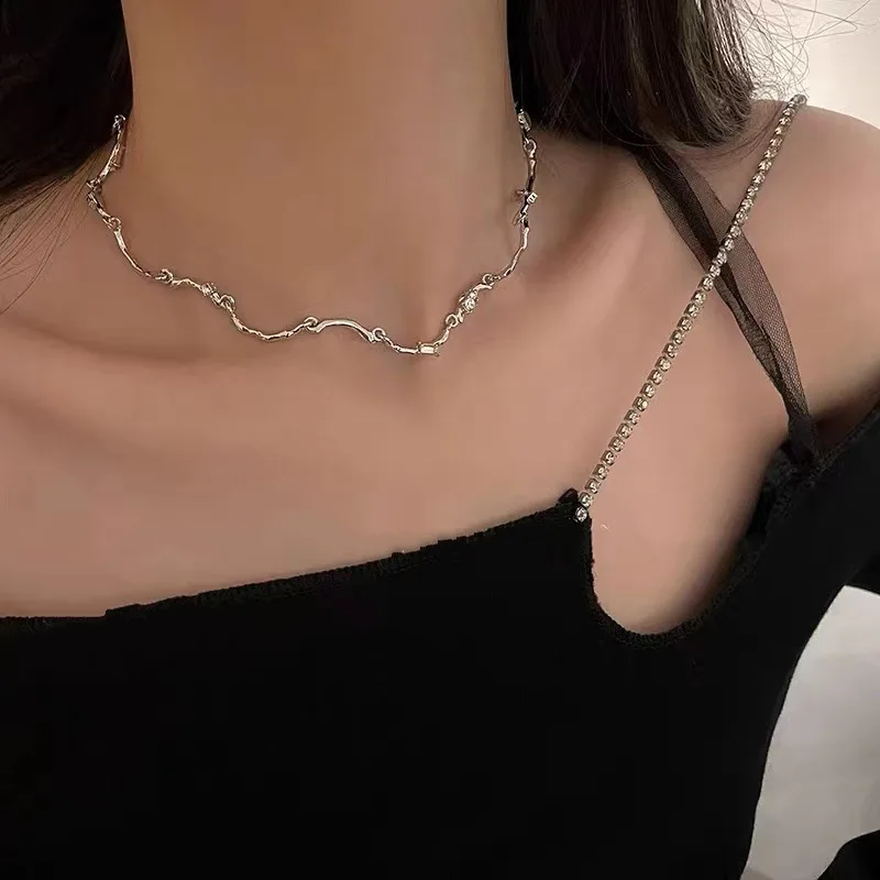 

Korean Style Wave Pattern Summer Necklace Female All-Match New Clavicle Chain ins Collar
