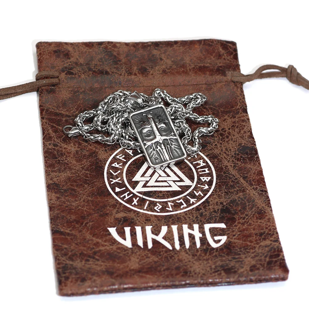 Ювелирные изделия для мужчин из нержавеющей стали Odin Viking Valkyrie серебристые