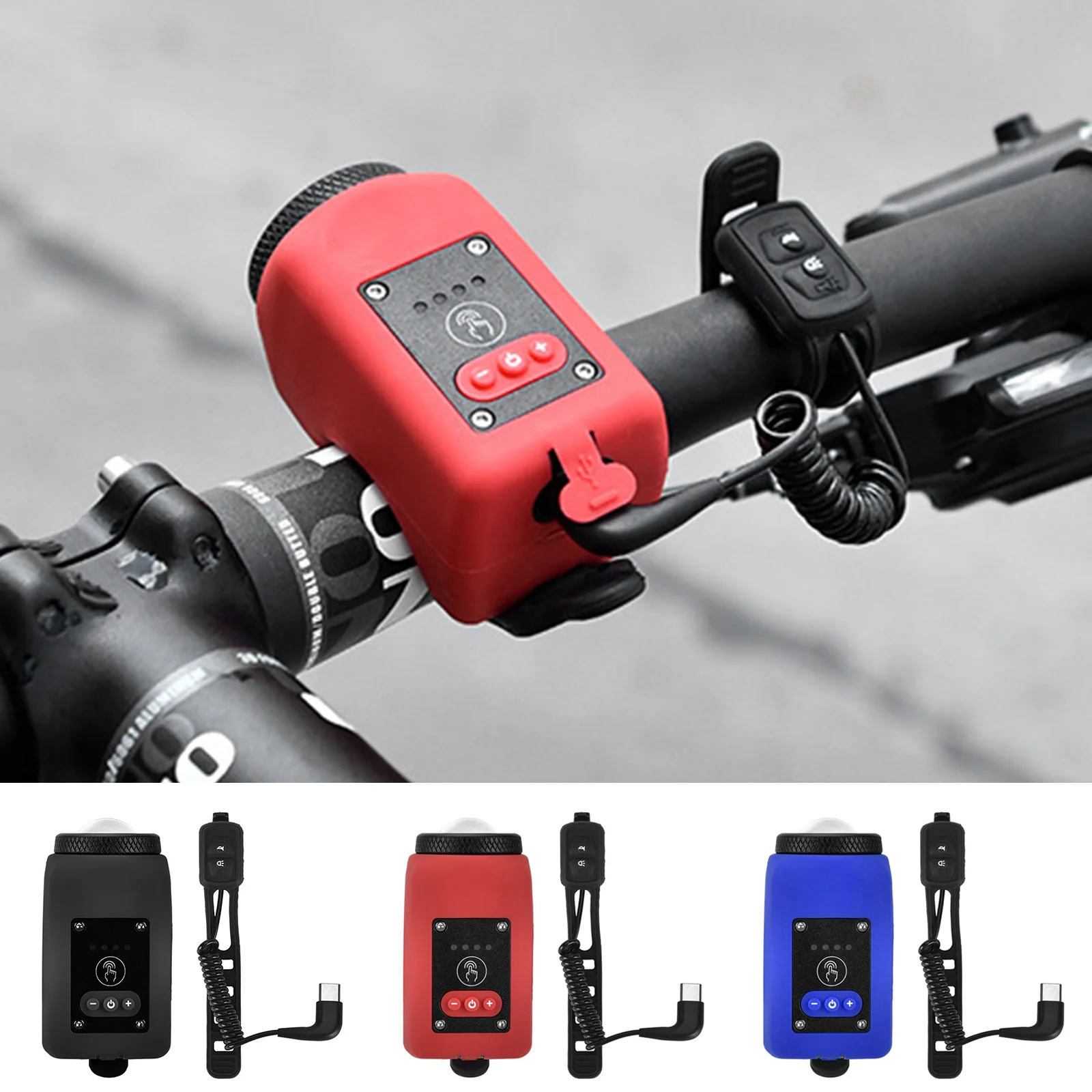 

2-in-1 Bike Loud Horn Front Lamp 110dB 250LM USB 1200mAh Mountain Bicycle Bell Headlights IPX5 Waterproof Night Riding Equipment