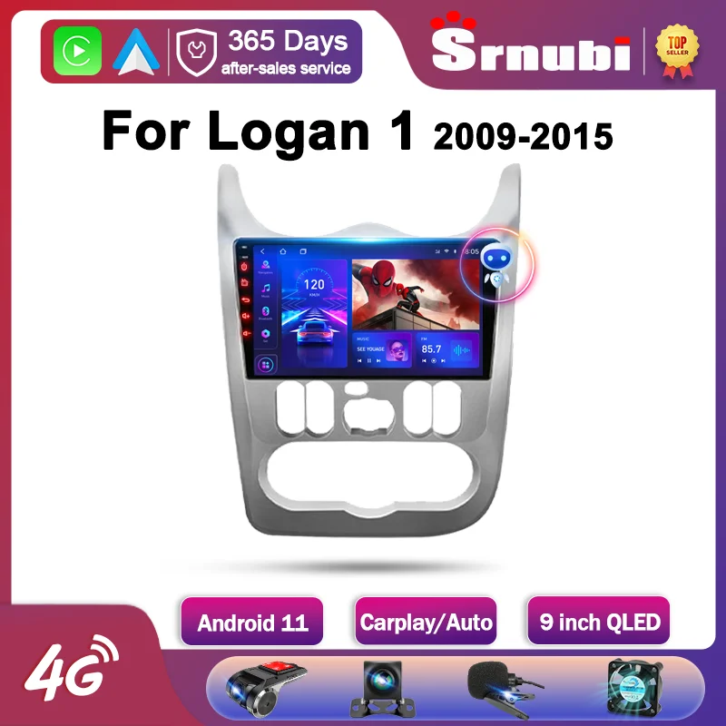 Srnubi Android 11,0 автомобильное радио для Renault Logan 1 Sandero 2009-2015 мультимедиа 2Din 4G WIFI GPS навигация Carplay DVD головное устройство
