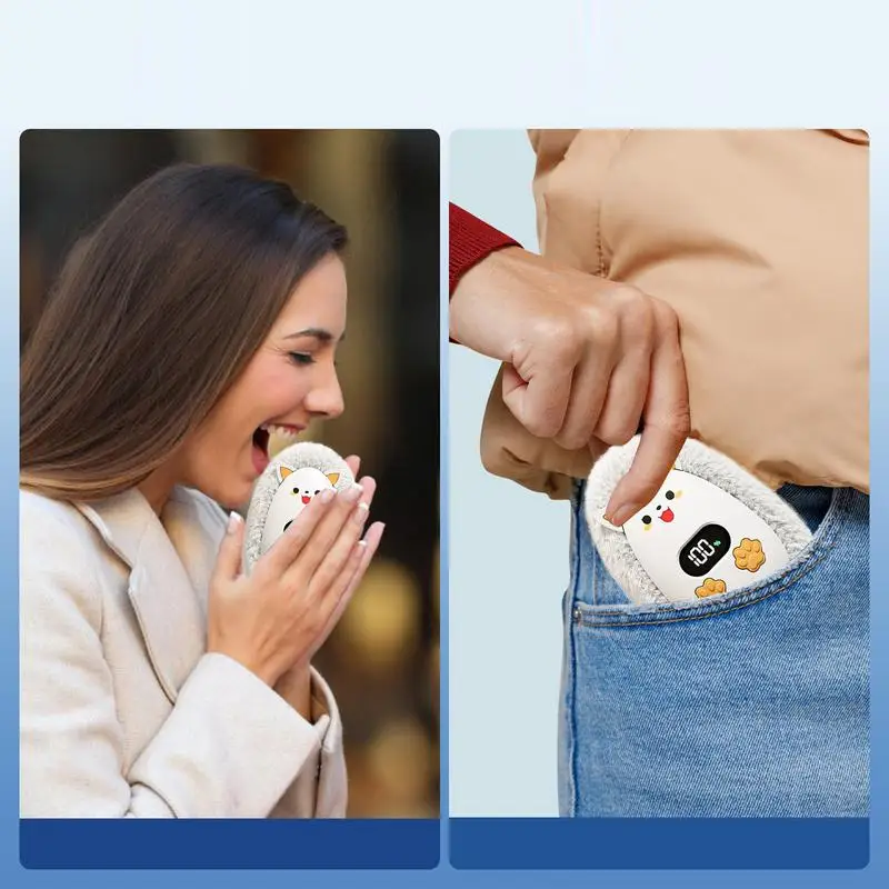 Милый обогреватель для рук Карманный USB-обогреватель с цифровым дисплеем зимний