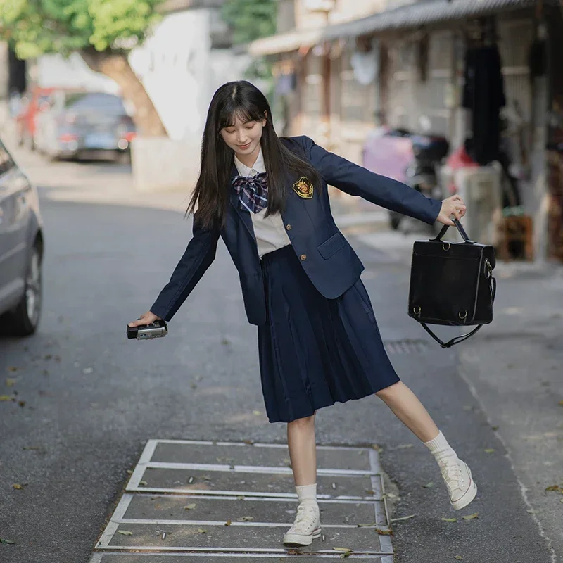 Куртка школьная для девочек куртка тёмно-синего цвета униформа в японском и