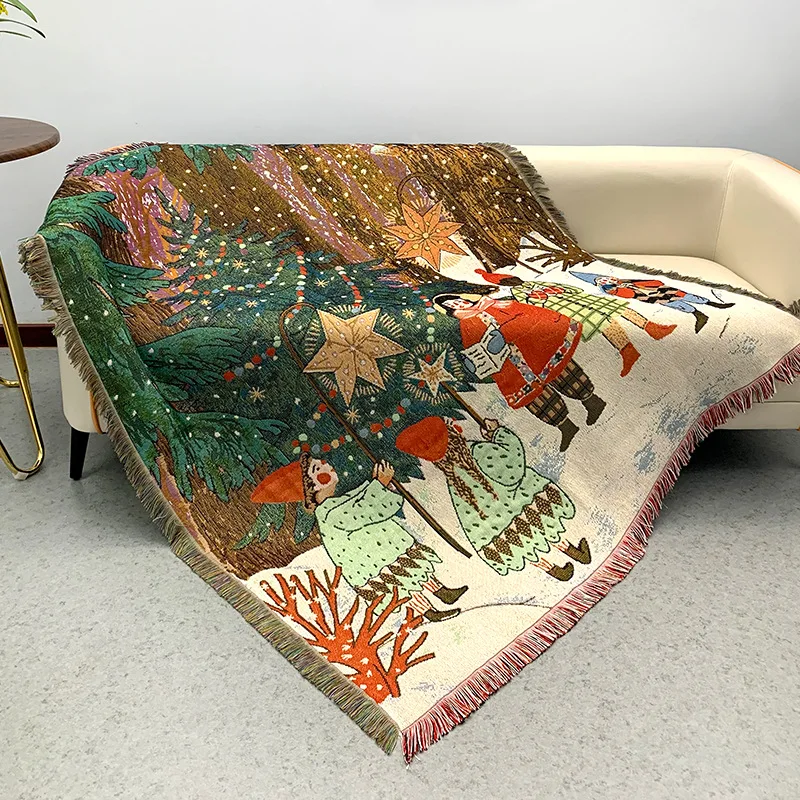 

Бохо плед из полиэстера/хлопка