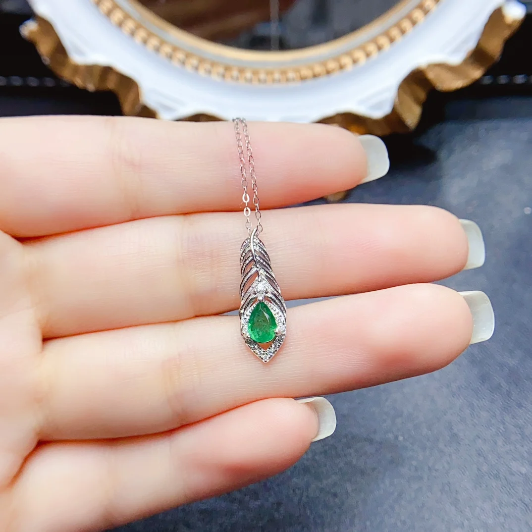 Женское Ожерелье с перьями FS серебро 925 пробы натуральным