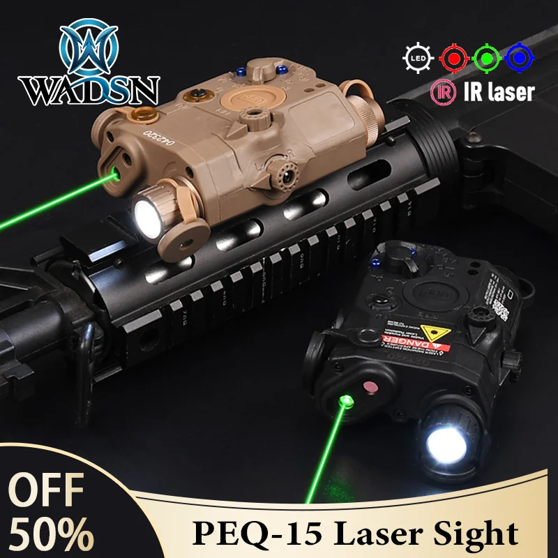 Тактический нейлон PEQ15 ИК-красный зеленый синий лазерный светодиодный белый свет