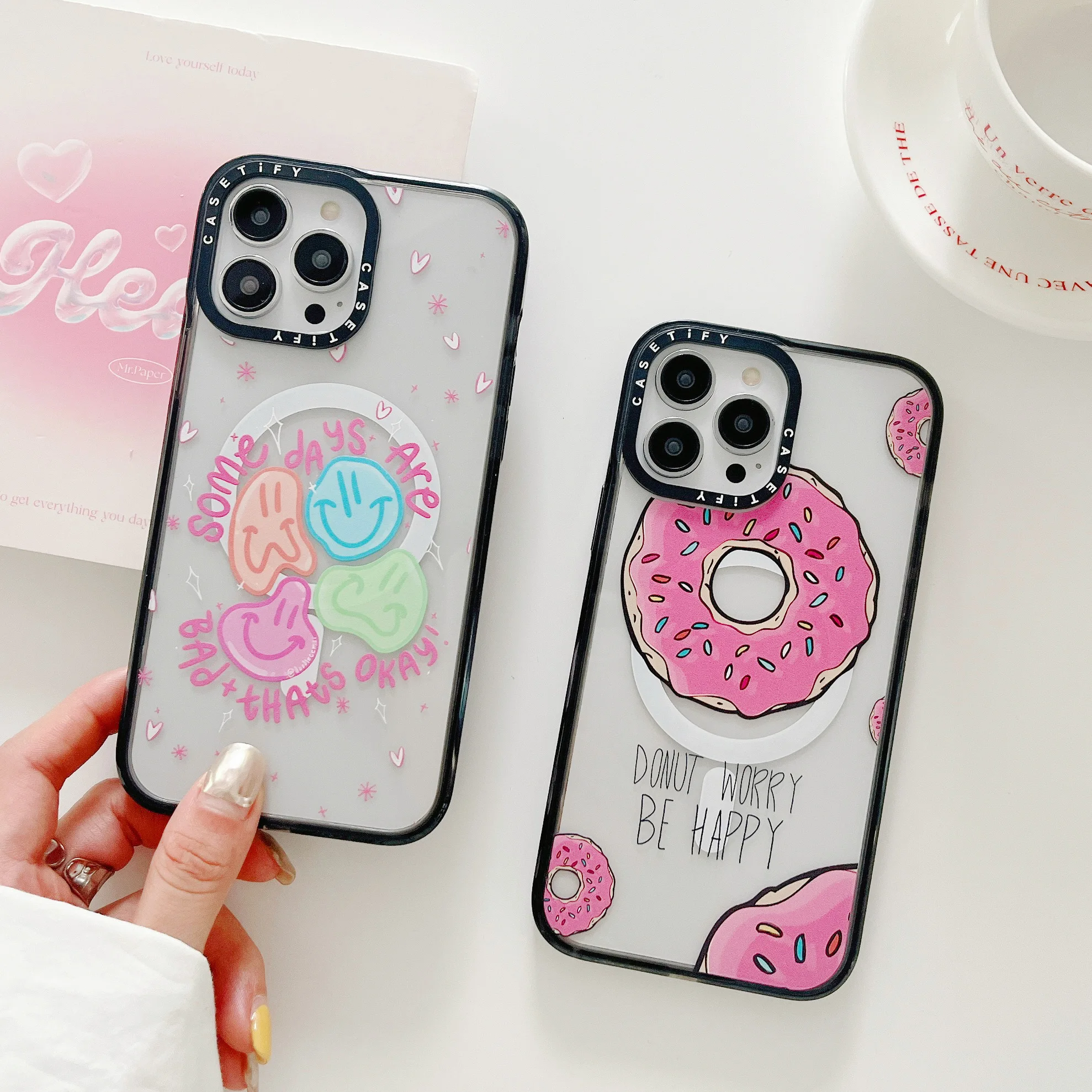 

Fashion Donut Heart Emoticon for Magsafe Magnetic Phone Case for Iphone 11 12 13 14 Pro Max Plus Transparent Drop-proof-Casetify