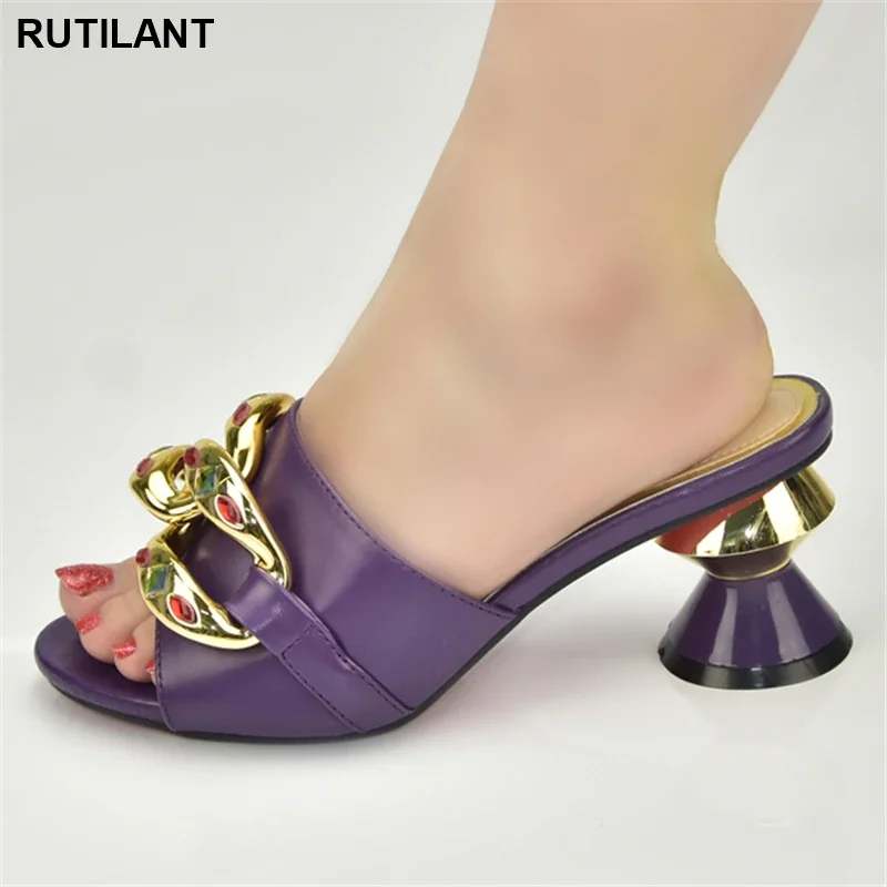 

New Arrival Luxury Shoes Women Designers Nigerian Women Wedding Pumps Ladies Sandals with Heels Rhinestone Lady Party Shoes
