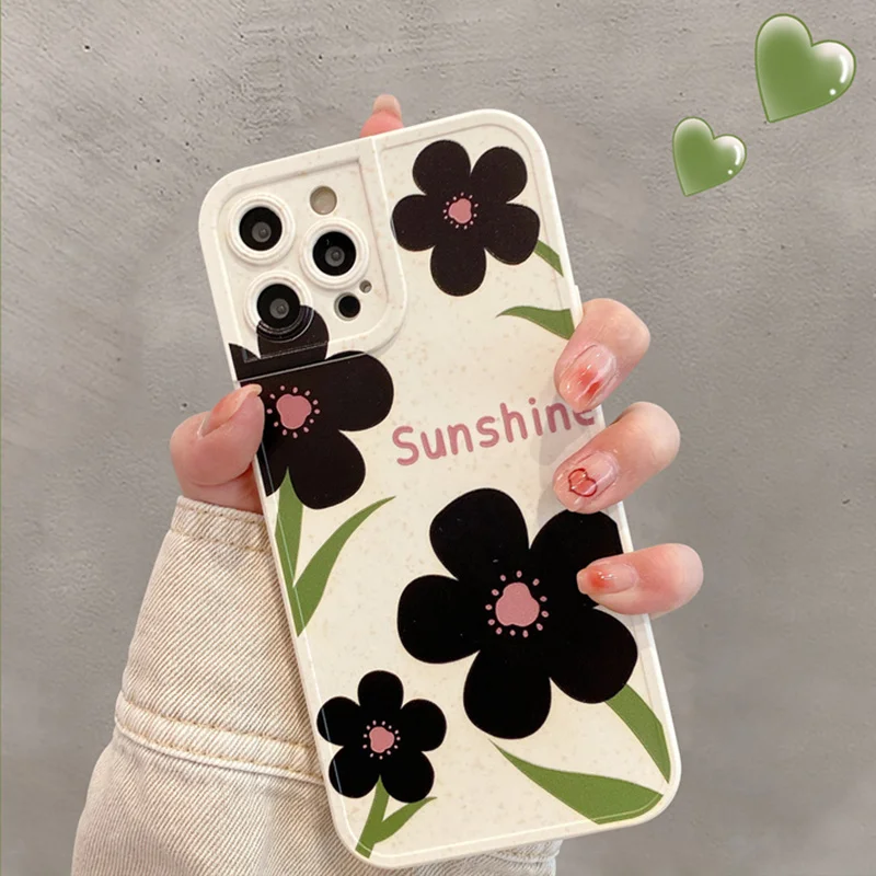 Чехол в Корейском стиле с акварелью и цветами подходит для пшеничной соломы