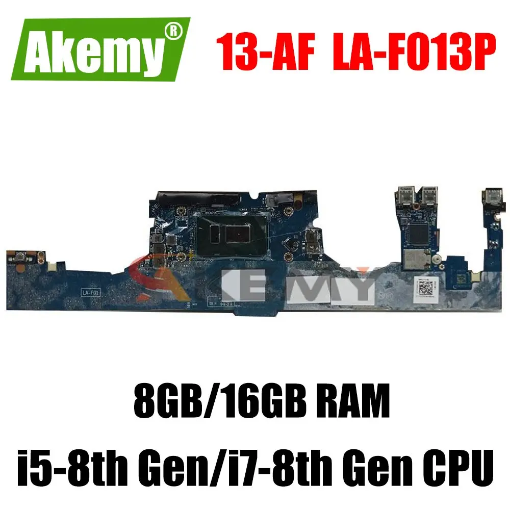 

For HP Spectre Laptop 13-AF Series Laptop Motherboard Mainboard LA-F013P Motherboard w I5-8th Gen I7-8th Gen 8GB 16GB RAM