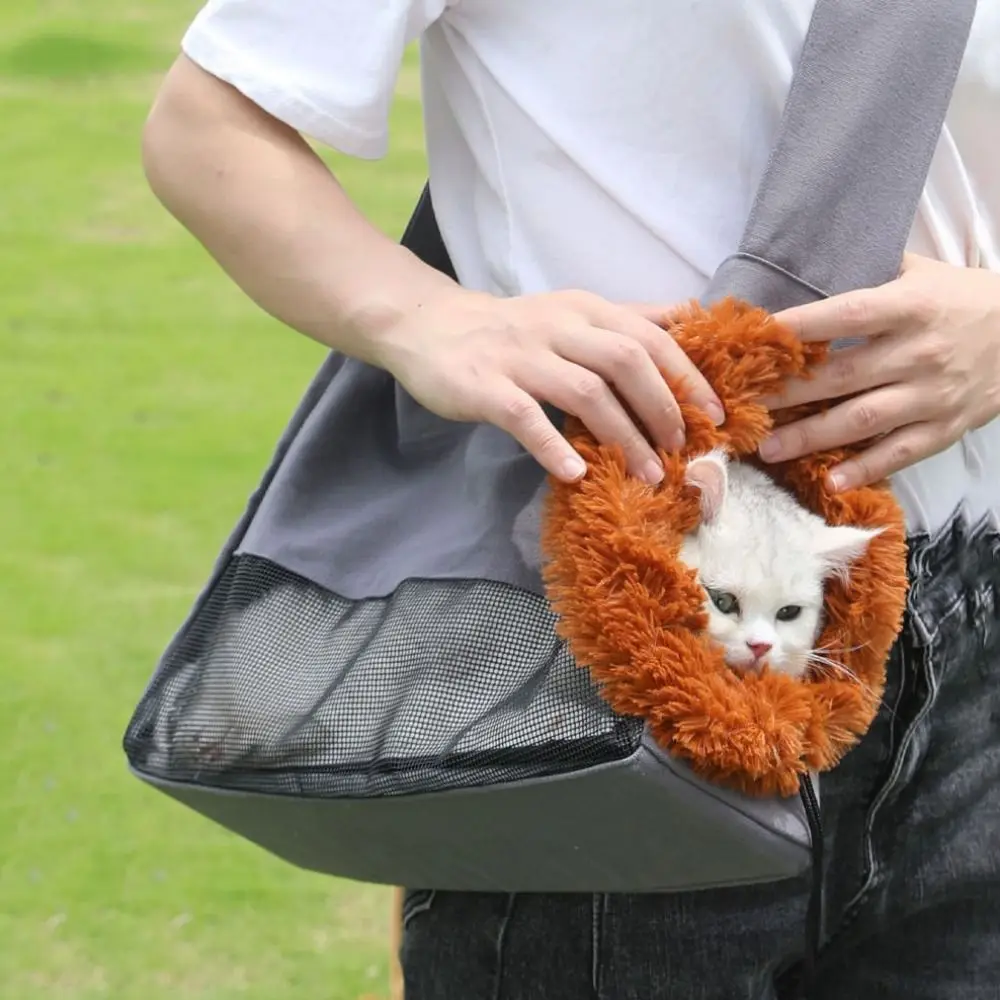 Складная сумка-переноска для домашних животных воздухопроницаемая холщовая