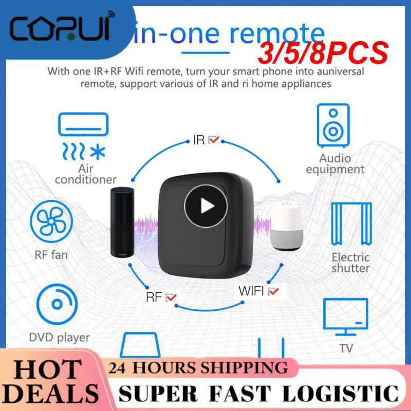 

3/5/8PCS Universal Diy Copy Smart Remote Controller Smart Home Wifi Rf Ir Controller Smart Life Wireless Rf Appliances Tuya