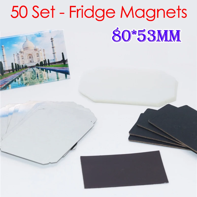 80*53 мм 50 шт. DIY прямоугольные магниты на холодильник принадлежности для