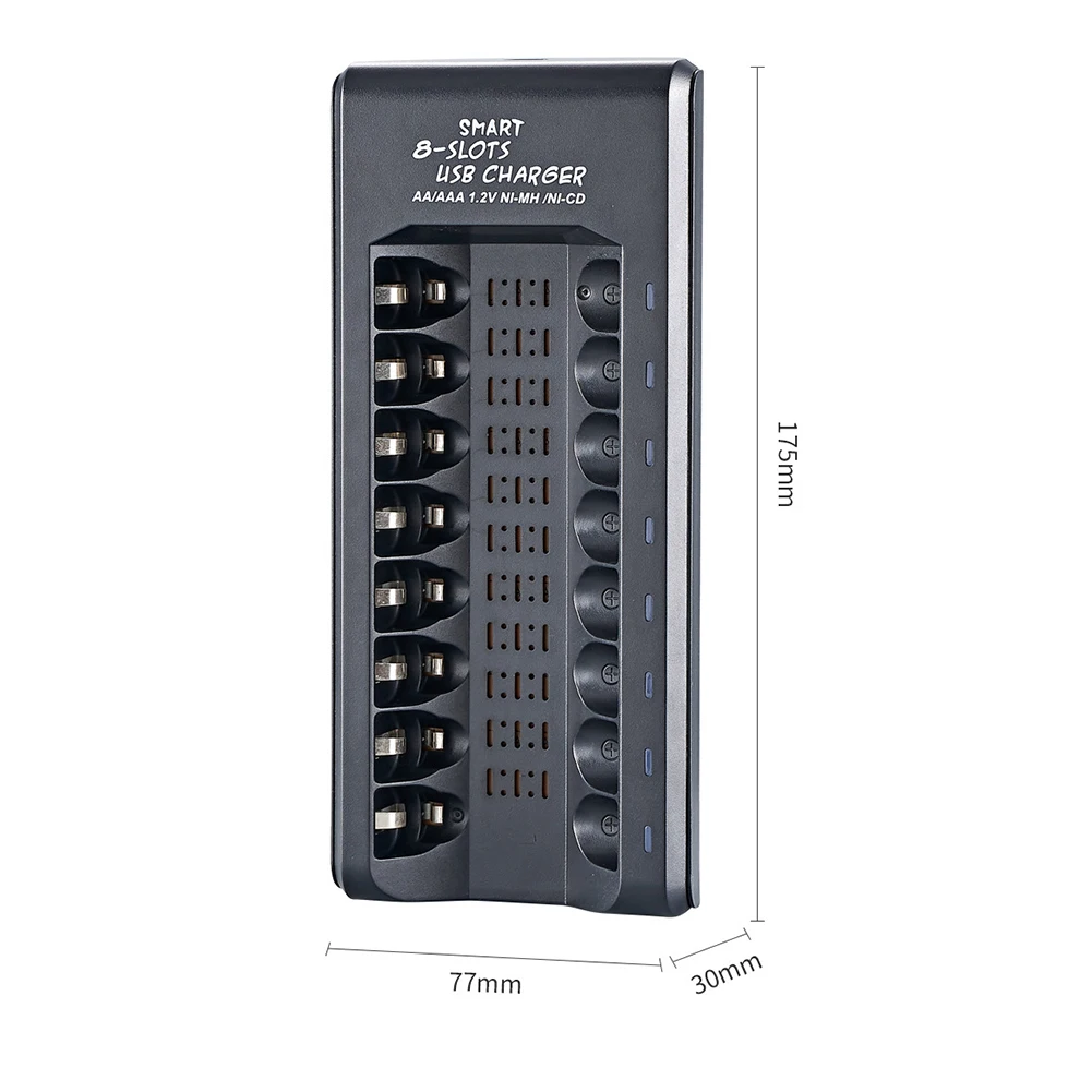 Умное зарядное устройство USB 1 2 В с 8 слотами для Ni-MH/Ni-Cd аккумуляторов AA/AAA со