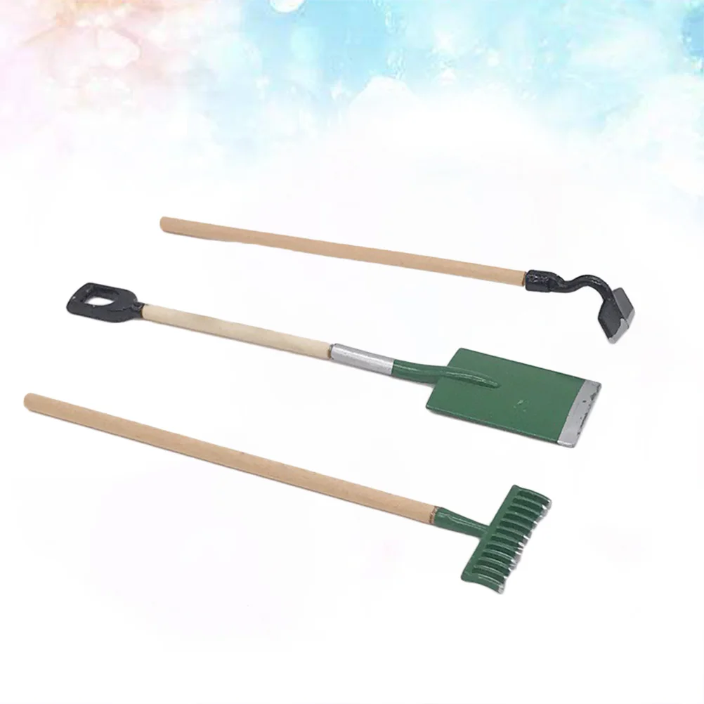 

3 Pcs Mini Gardening Tool Kids Gardening Toys Mini Hoe Mini Rake Mini Spade Kids Play House Accessories Set Mini Gardening