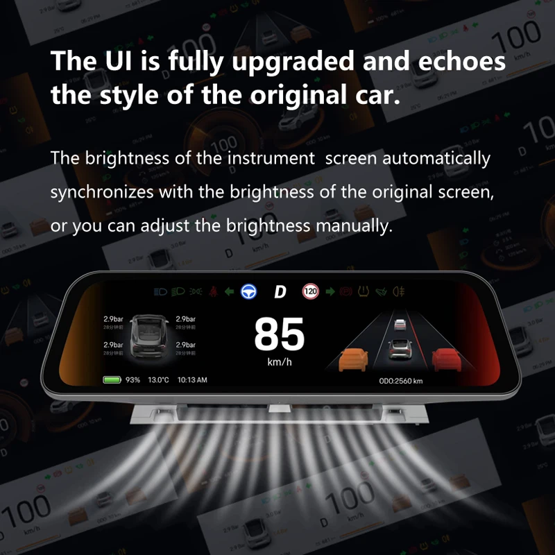 Фото Новый 9,66-дюймовый беспроводной дисплей CarPlay и Android Auto для Tesla Model Y Juniper и Model 3 Highland, умная приборная панель. №1