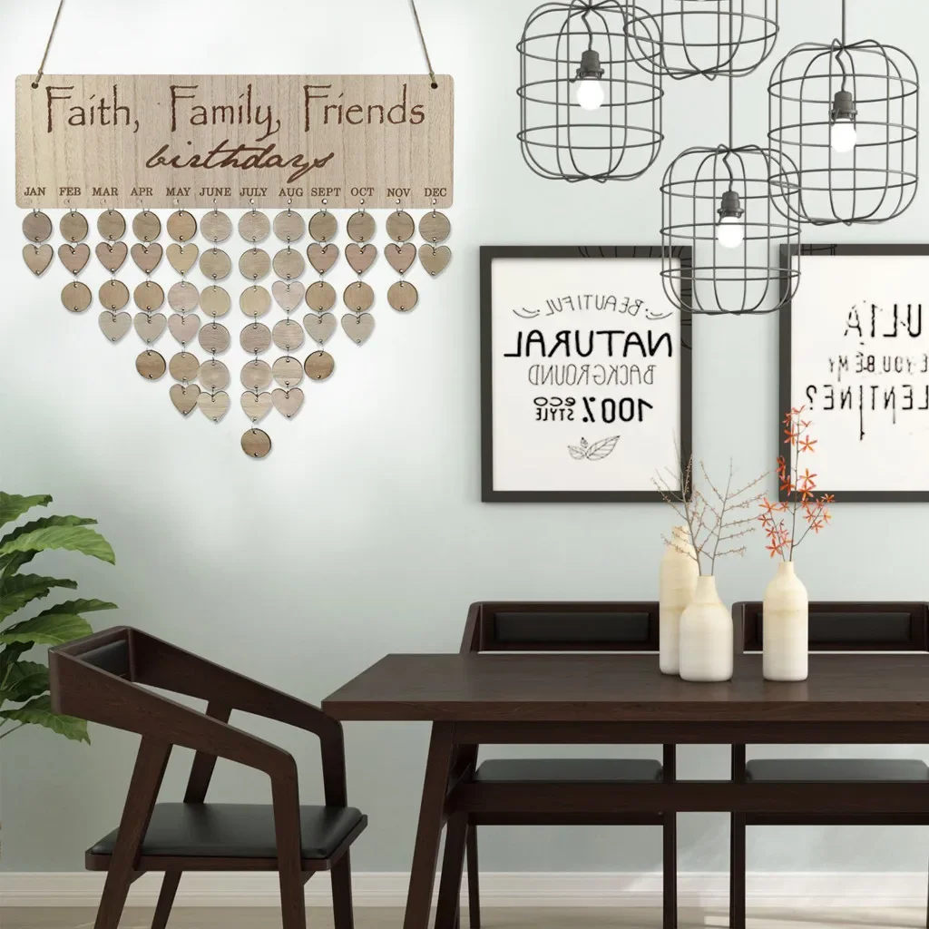 1 Набор календарь доска на день рождения подвесная деревянная настенная