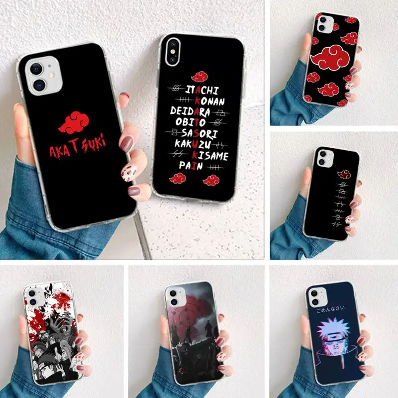 

Naruto Akatsuki LOGO Phone Case For iphone 13 12 11 Pro Mini XS Max 8 7 Plus X SE 2020 XR Silicone Soft cover
