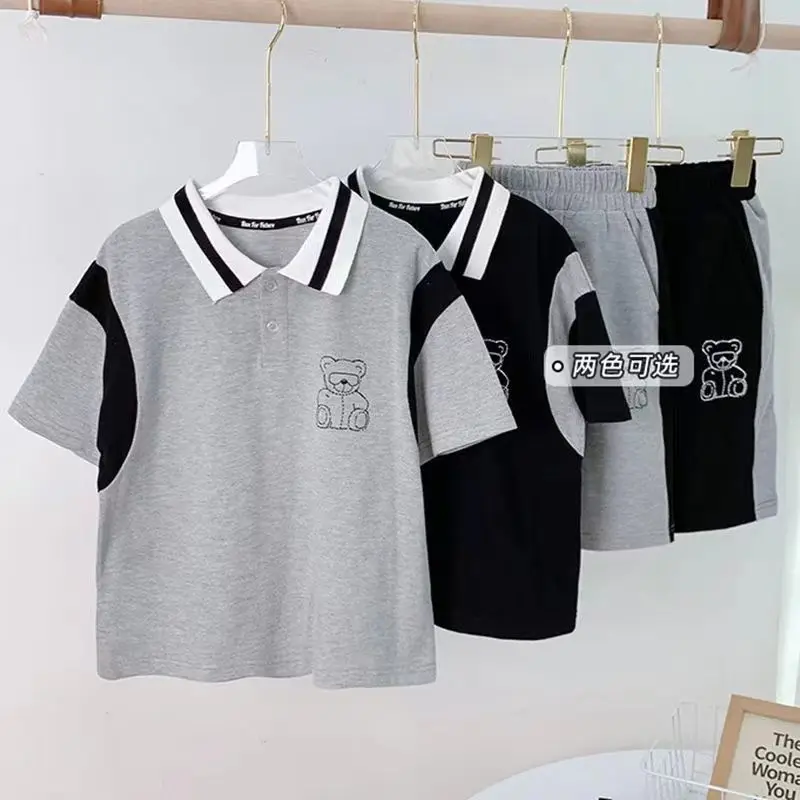

Boys' Summer Suit 2022 New Children's Summer Middle School and Older Children Thin Paragraph Casual Sports Boys Two-piece Suit