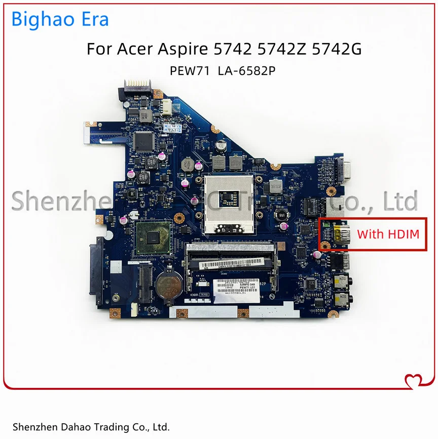 

For Acer Aspire 5742 5742Z 5742G 5733 5733Z Laptop Motherboard PEW71 LA-6582P Mainboard With HM55 UMA DDR3 MB.RJW02.001