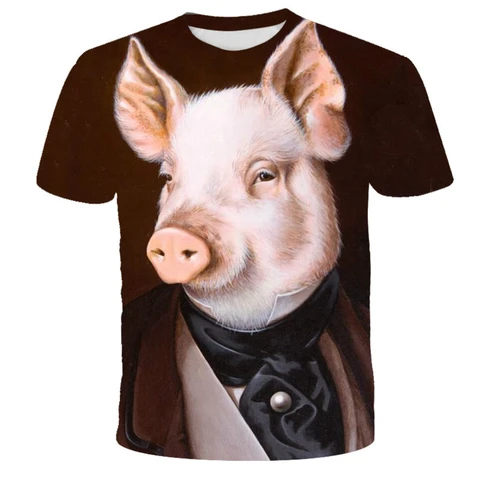 Полиэстерная футболка с 3D принтом животные