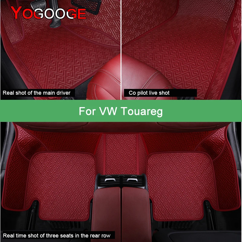 YOGOOGE Car Floor Mats For VW Touareg Luxury Auto Accessories Foot Carpet