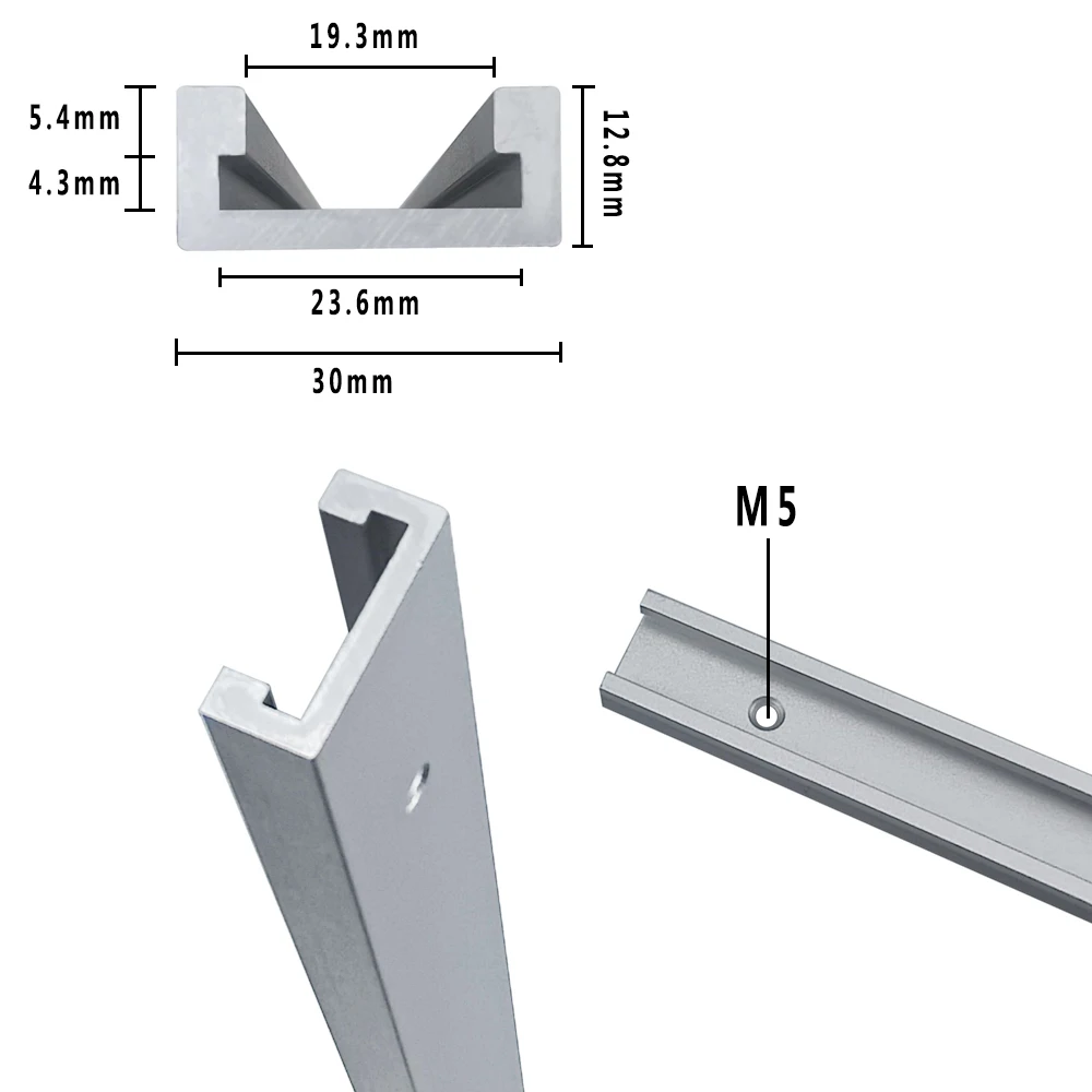 

Type-30 /19 Woodworking T Track Slot 30-50cm Aluminium Alloy T-tracks Slot Miter Track for Router Table Workbench DIY Tools
