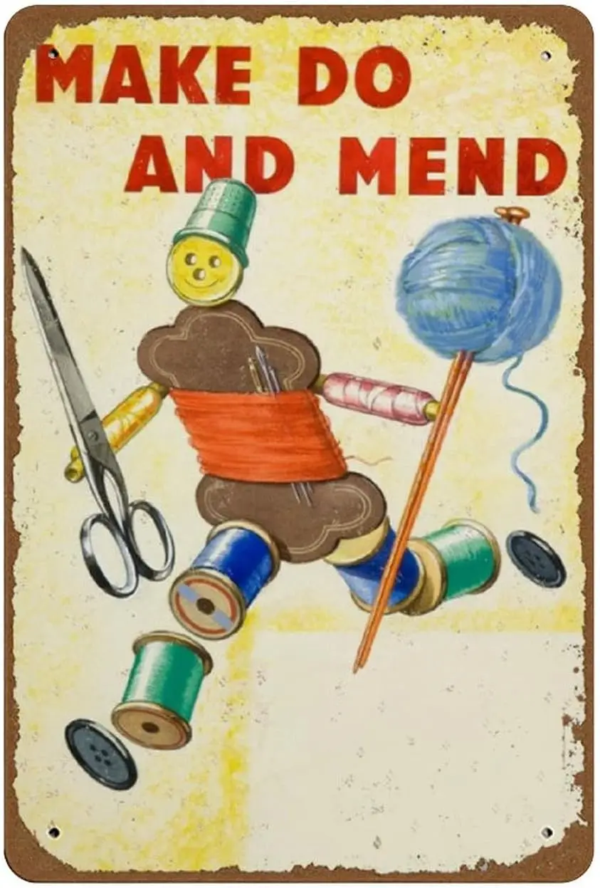 Grmn Mke Do nd Mend Vntge Clssc Brtsh WW2 Propgnd Плакат Новинка 812 Tn Sgn Metl Wll Забавный Mn Cve Cool Дверная