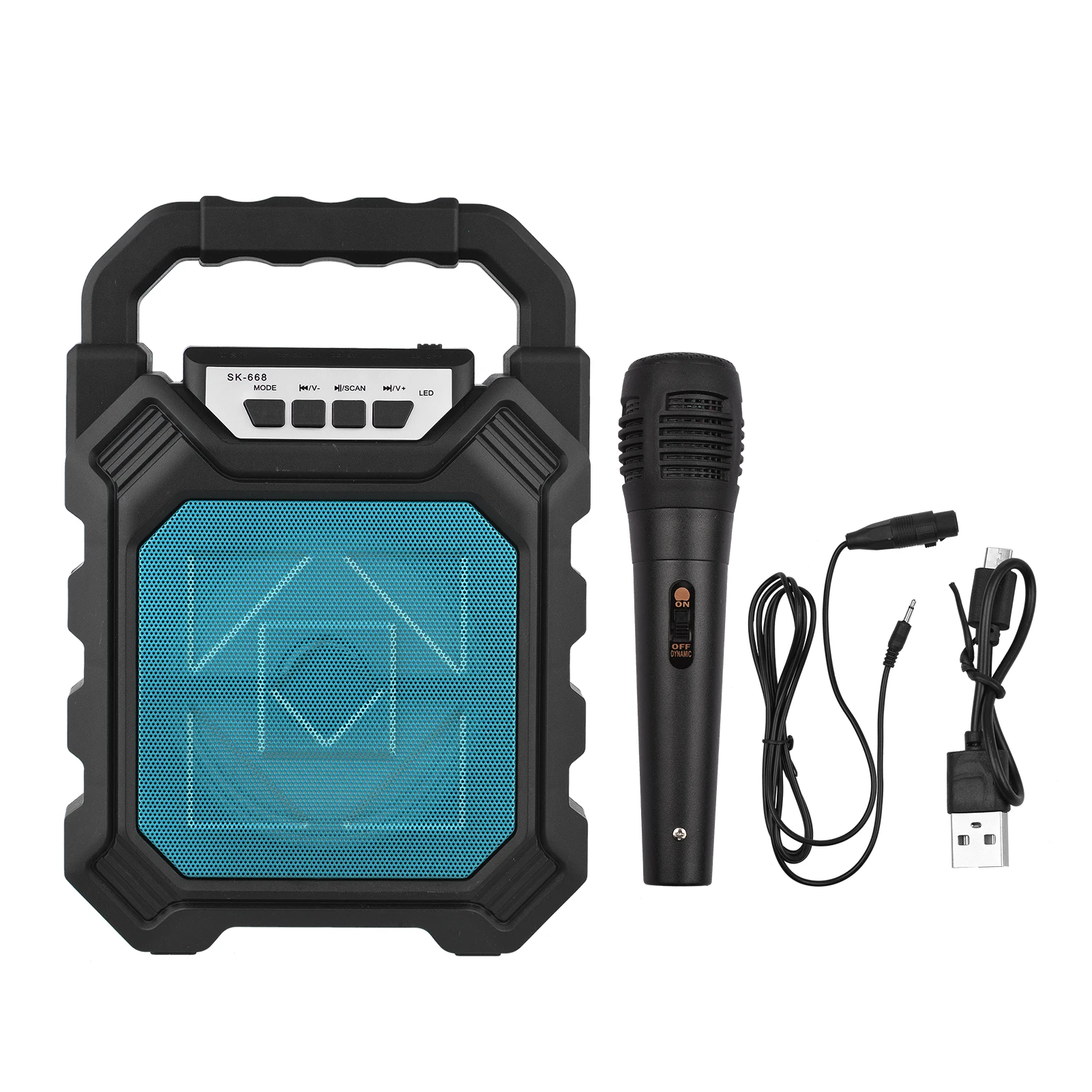 

Аккумуляторная беспроводная уличная Колонка BT, караоке-машина с аккумулятором и микрофоном для улицы, тренажерного зала, вечеринки, пения, ...