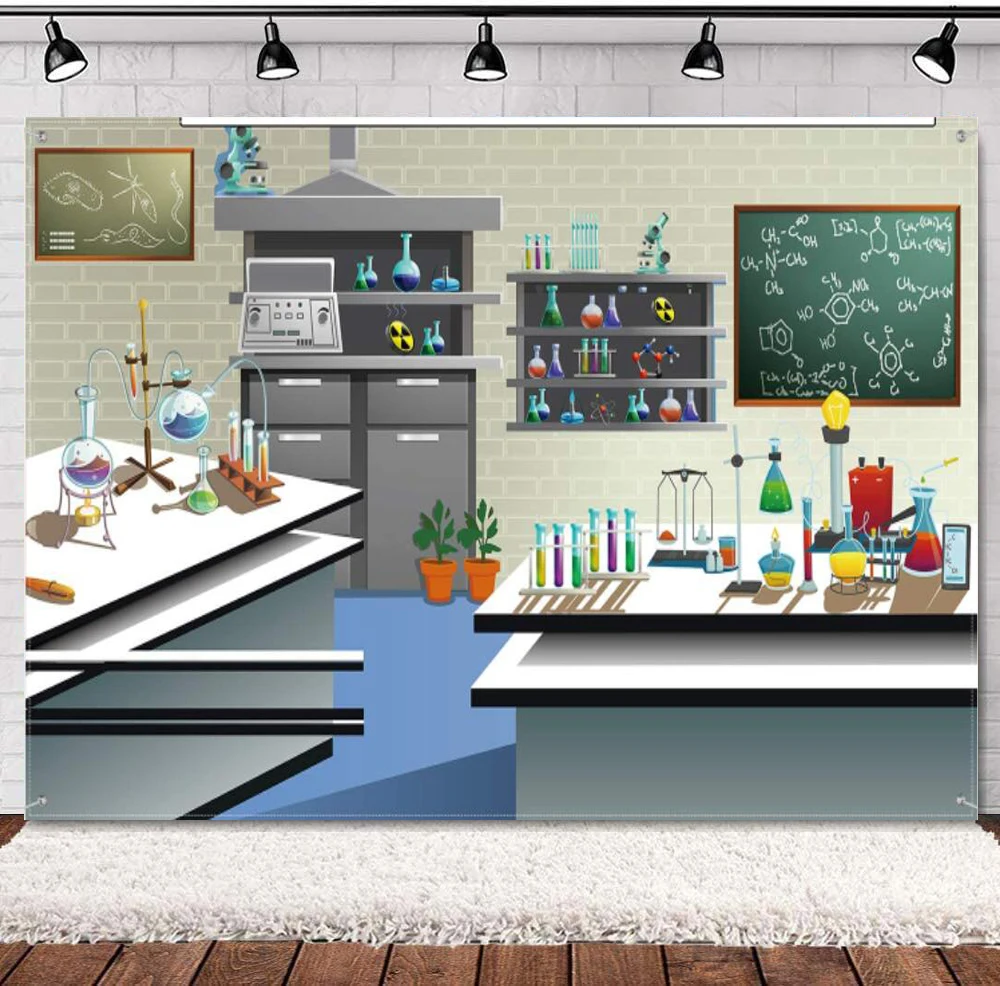 

Фон для фотосъемки, баннер, принадлежности, научный фон, Настенный декор, лаборатория, семейный плакат, школьная фотосъемка