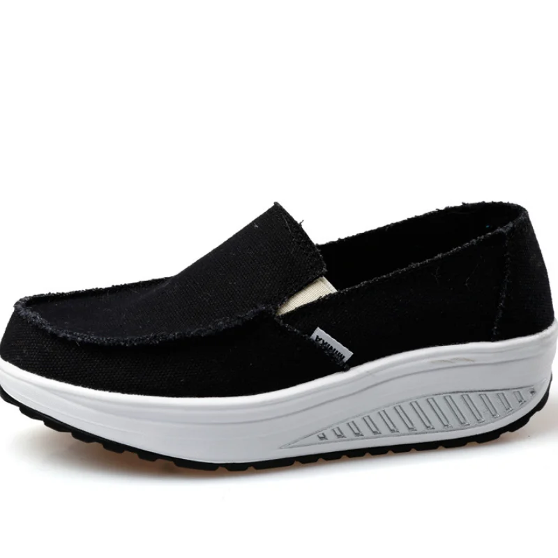 Spring Women Canvas Shoes Platform Slip On Loafers Shoes Woman Flats Walking Sneakers Women Swing Casual Shoes