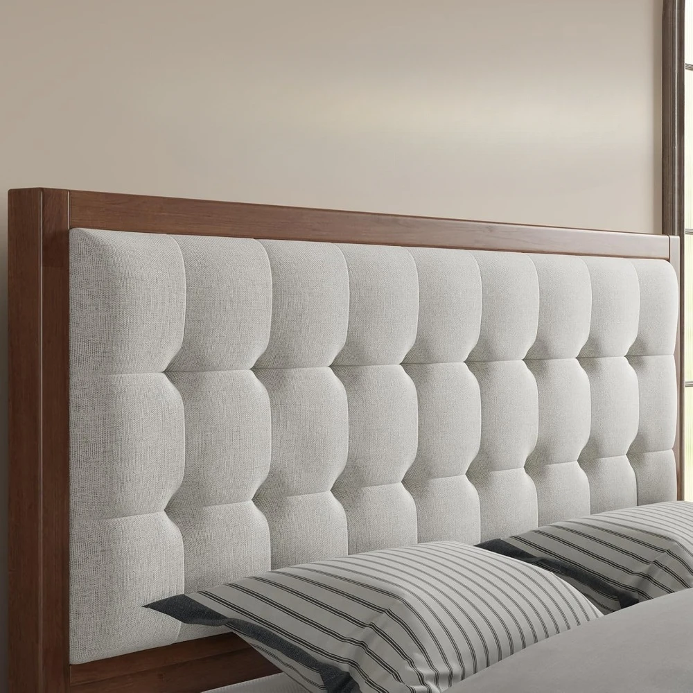 Деревянная платформа для кровати Королевский размер мягкое стеганое