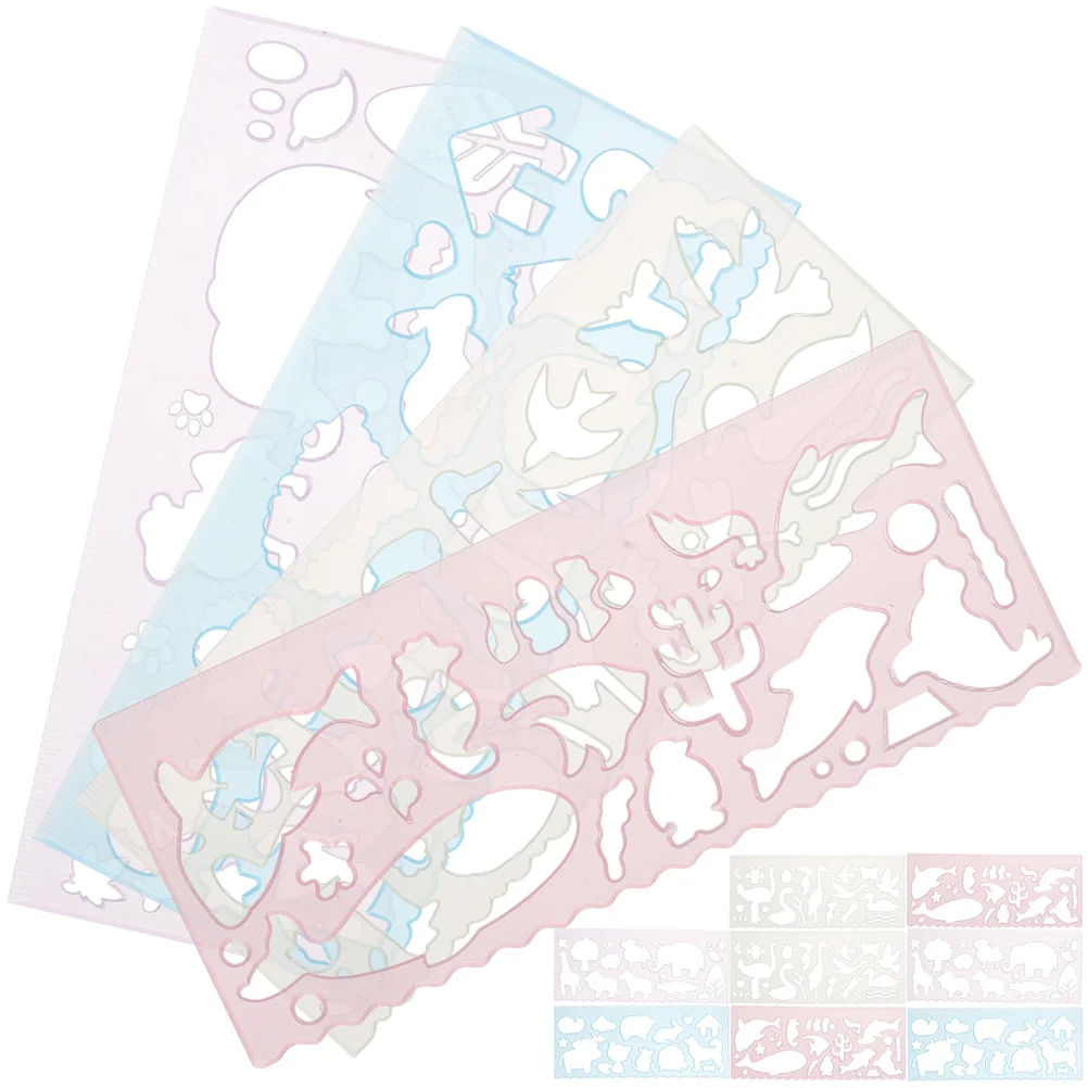 

Трафареты для детей, 24 шт., трафареты для детей, шаблоны, линейка для рисования животных, форма для животных, костюмы, трафареты для детей