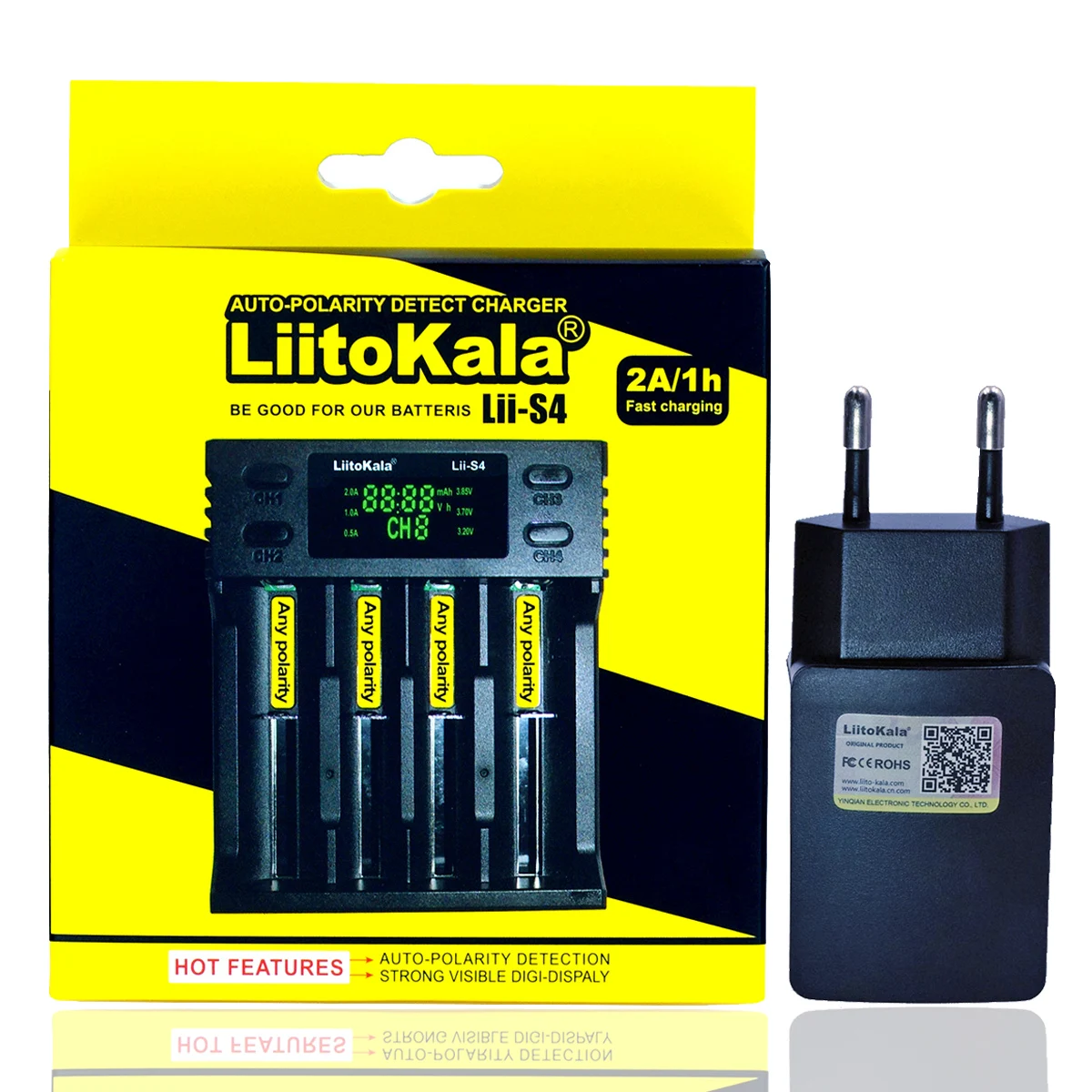 

Зарядное устройство Liitokala Lii-S4 LCD 3,7 V 18650 18350 18500 16340 20700B 21700 20700 10440 14500 26650 1,2 V AA AAA NiMH для литиевых батарей