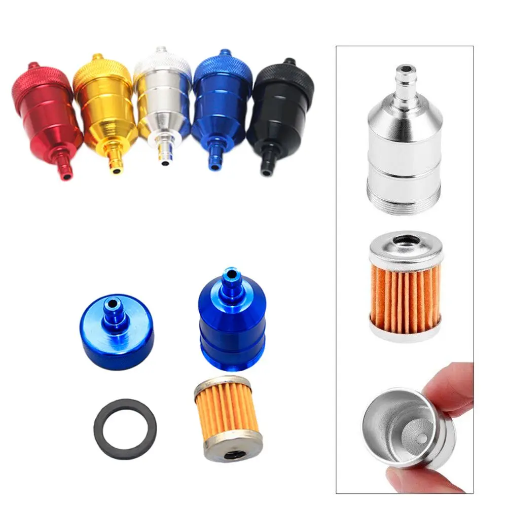 

2Pcs Universal ATV Pit Buggy 8mm Inline CNC aluminum Cleaner Carburetor Carbs Petrol Filter Gas Fuel