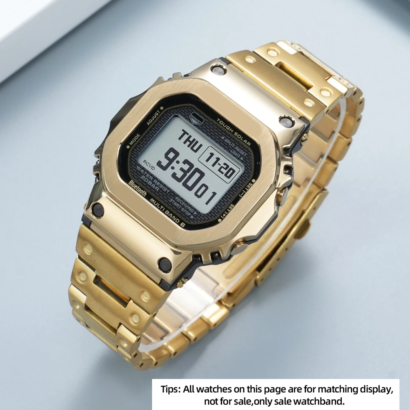 Фото Ремешок для часов из нержавеющей стали для CASIO G-SHOCK GMW-B5000 GMW-BZ5000, металлический браслет, модифицированный комплект GM-B2100, цепочка для часов, мужской ремешок. №3